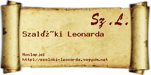 Szalóki Leonarda névjegykártya